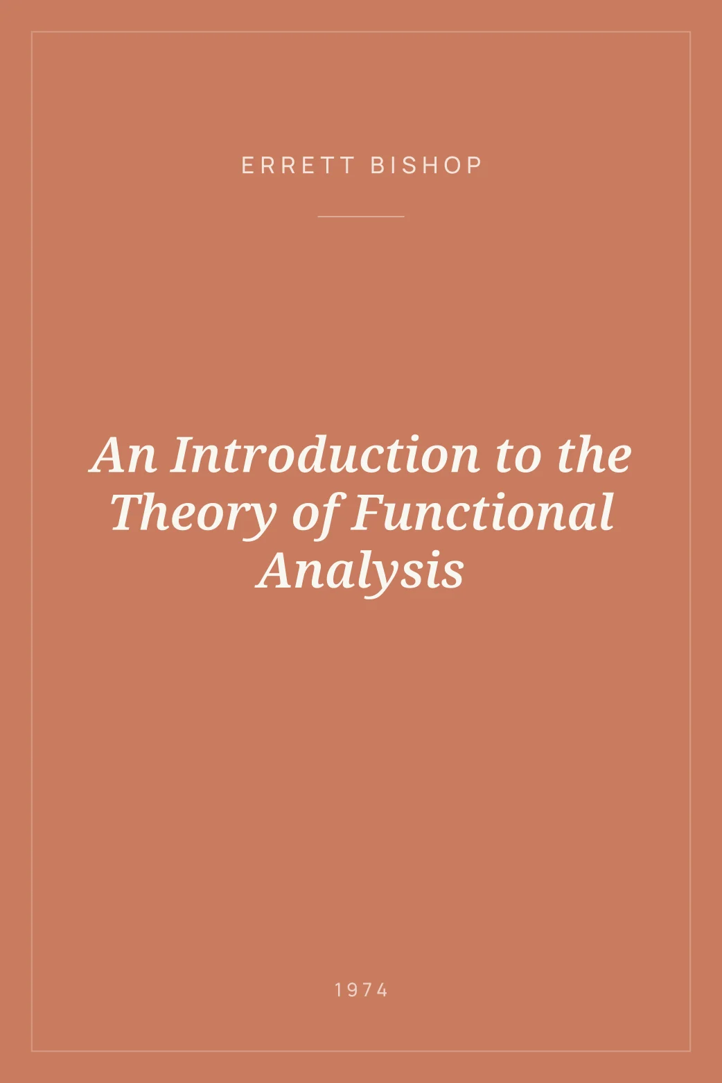 Portada de An Introduction to the Theory of Functional Analysis