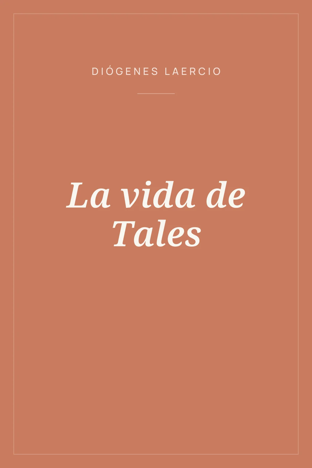 Portada de La vida de Tales