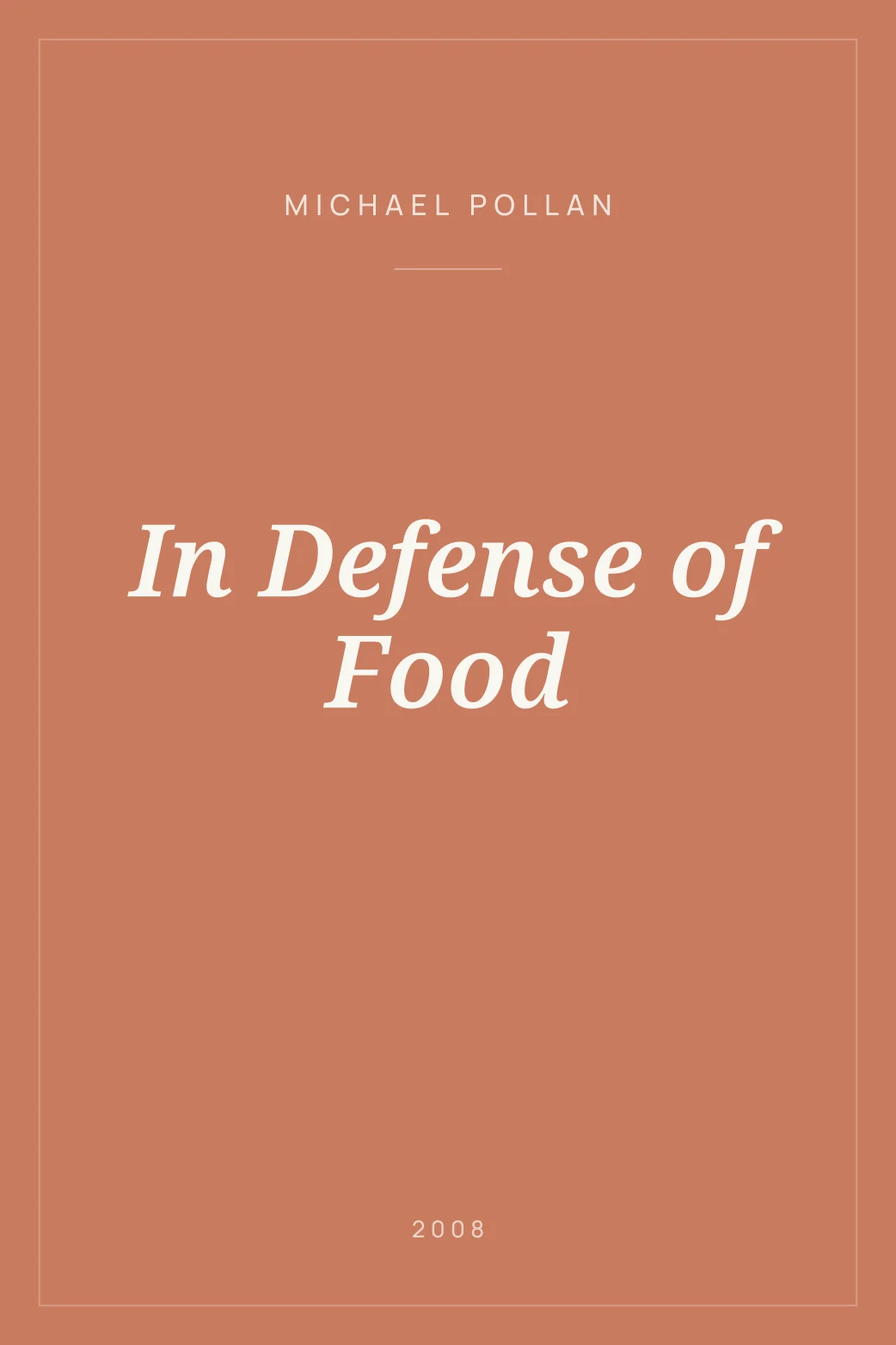 Portada de In Defense of Food