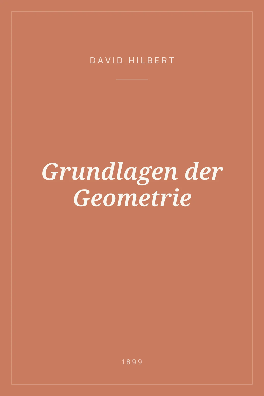 Portada de Grundlagen der Geometrie