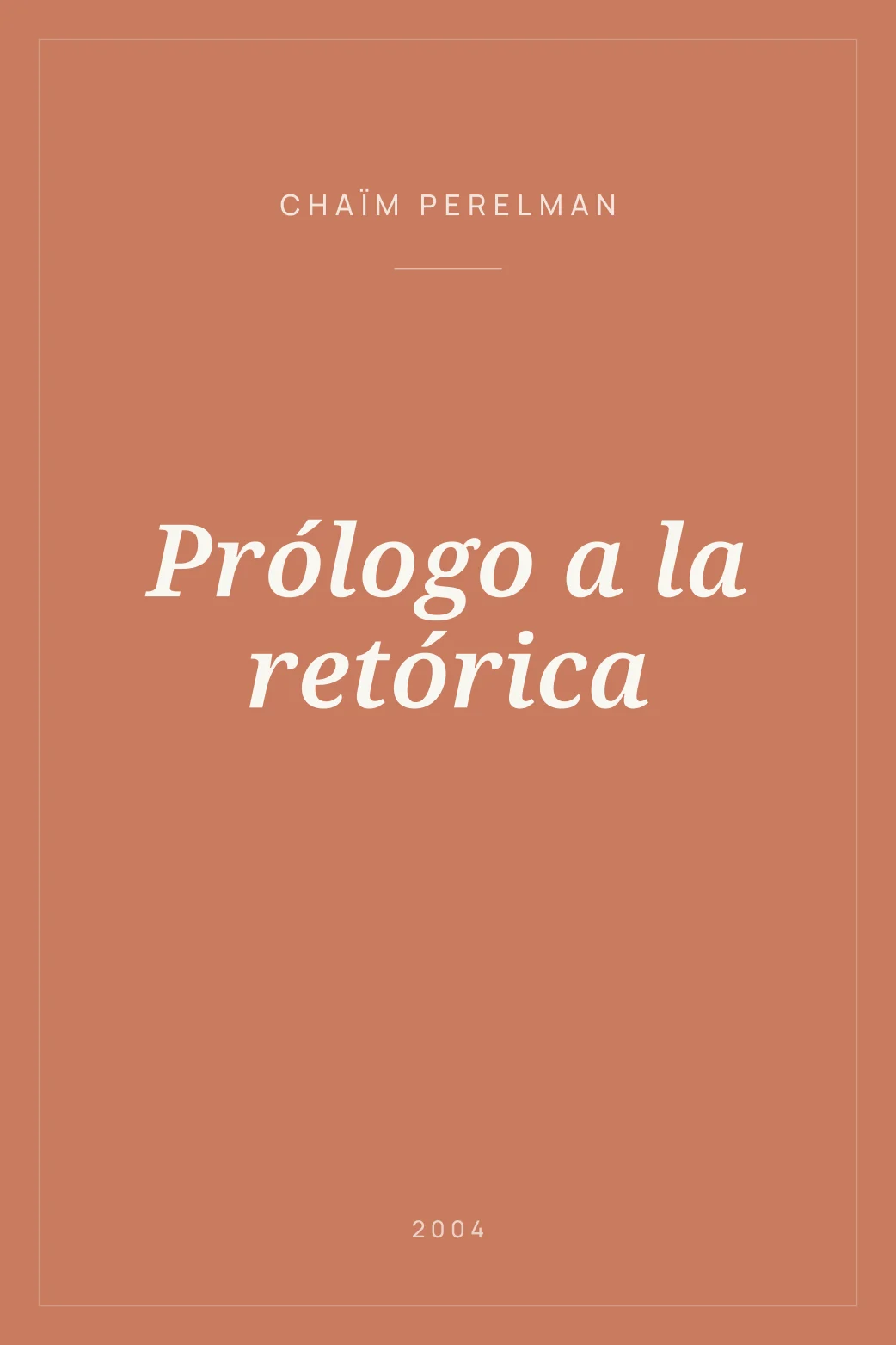 Portada de Prólogo a la retórica