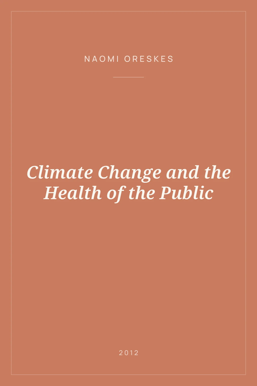 Portada de Climate Change and the Health of the Public