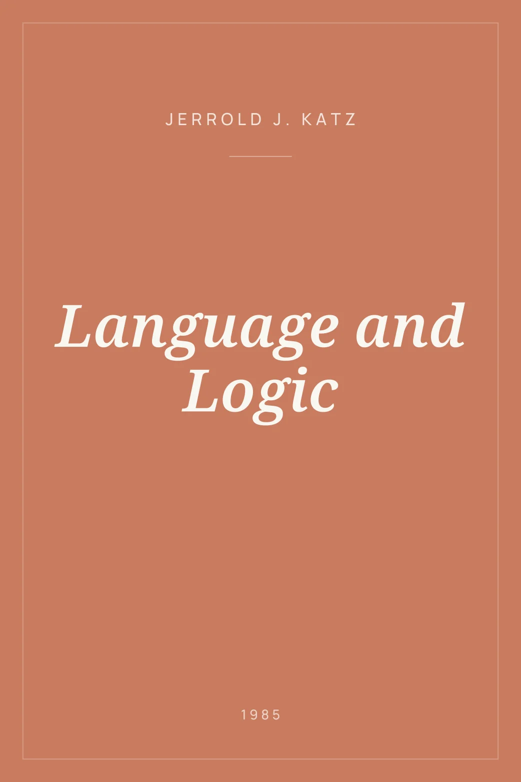 Portada de Language and Logic