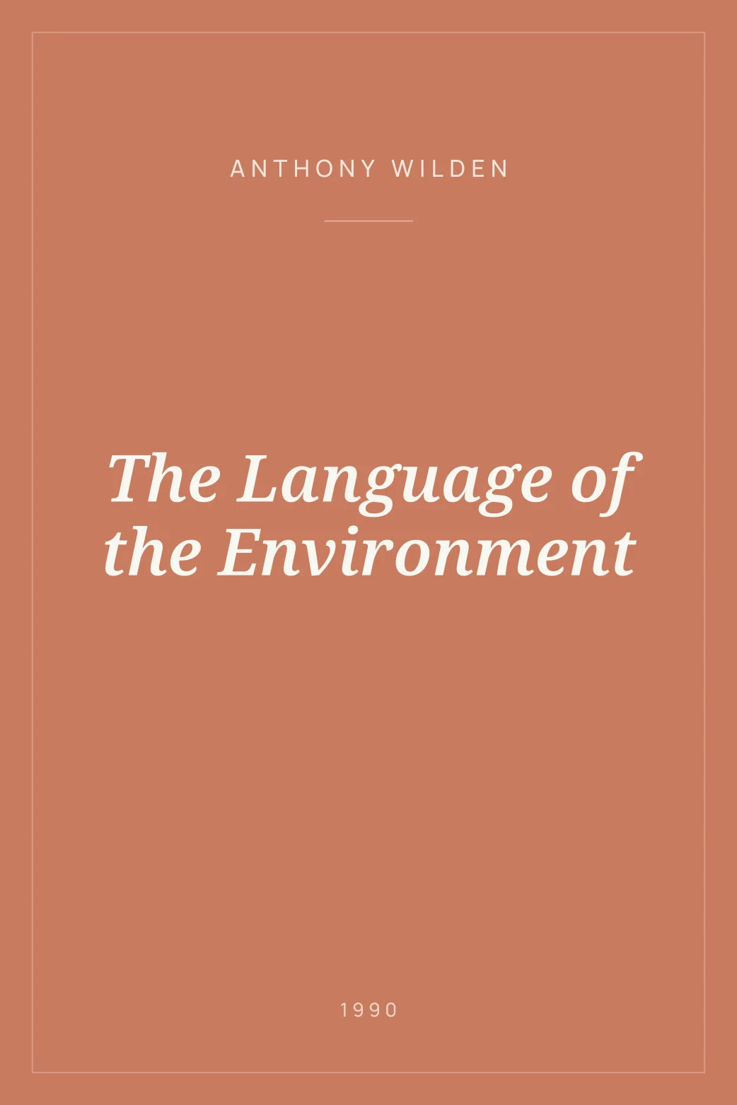 Portada de The Language of the Environment