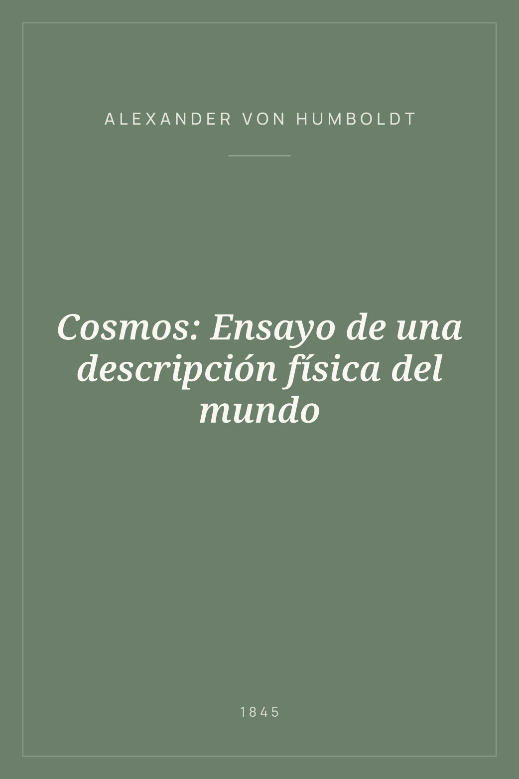 Portada de Cosmos: Ensayo de una descripción física del mundo