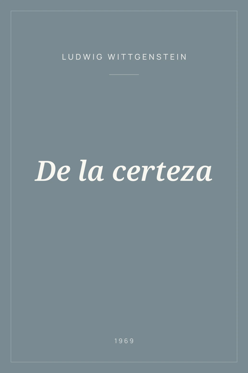 Portada de De la certeza