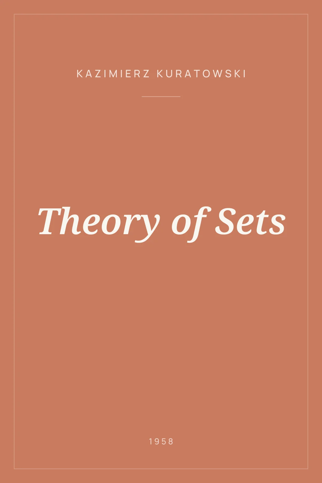 Portada de Theory of Sets
