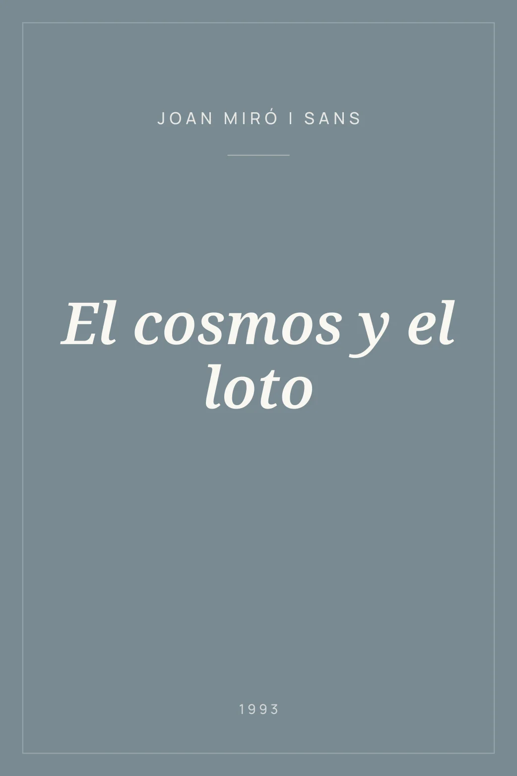 Portada de El cosmos y el loto