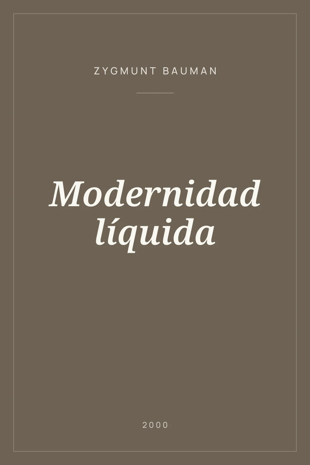 Portada de Modernidad líquida