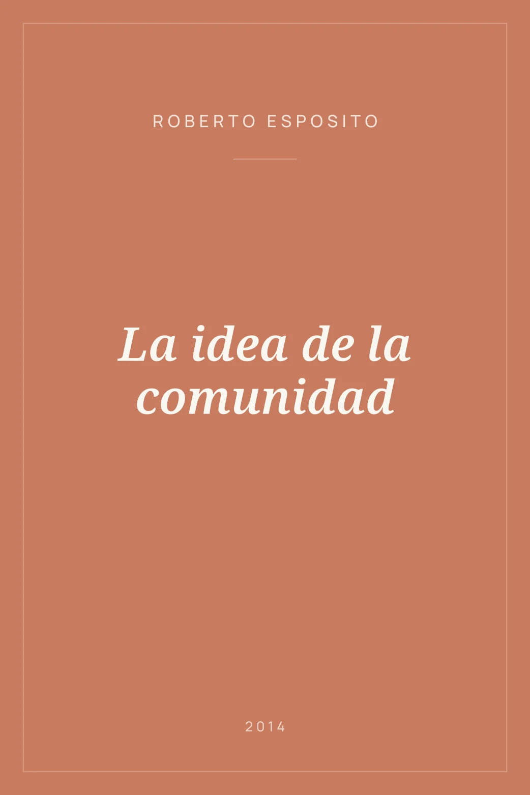 Portada de La idea de la comunidad