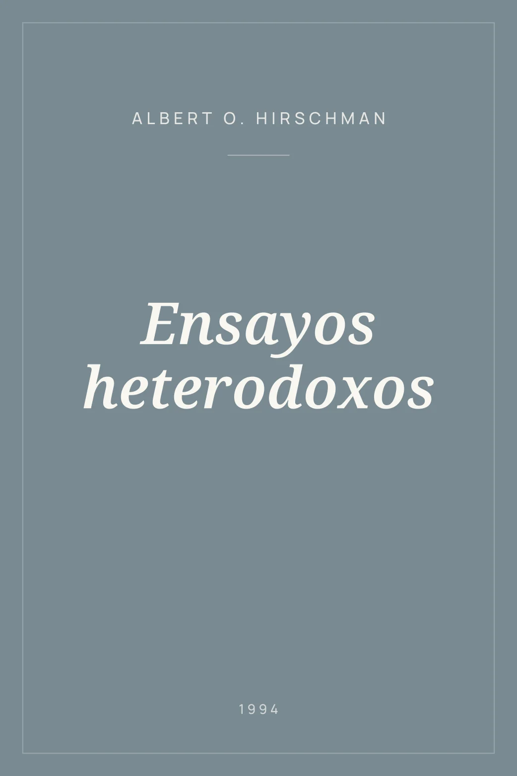 Portada de Ensayos heterodoxos