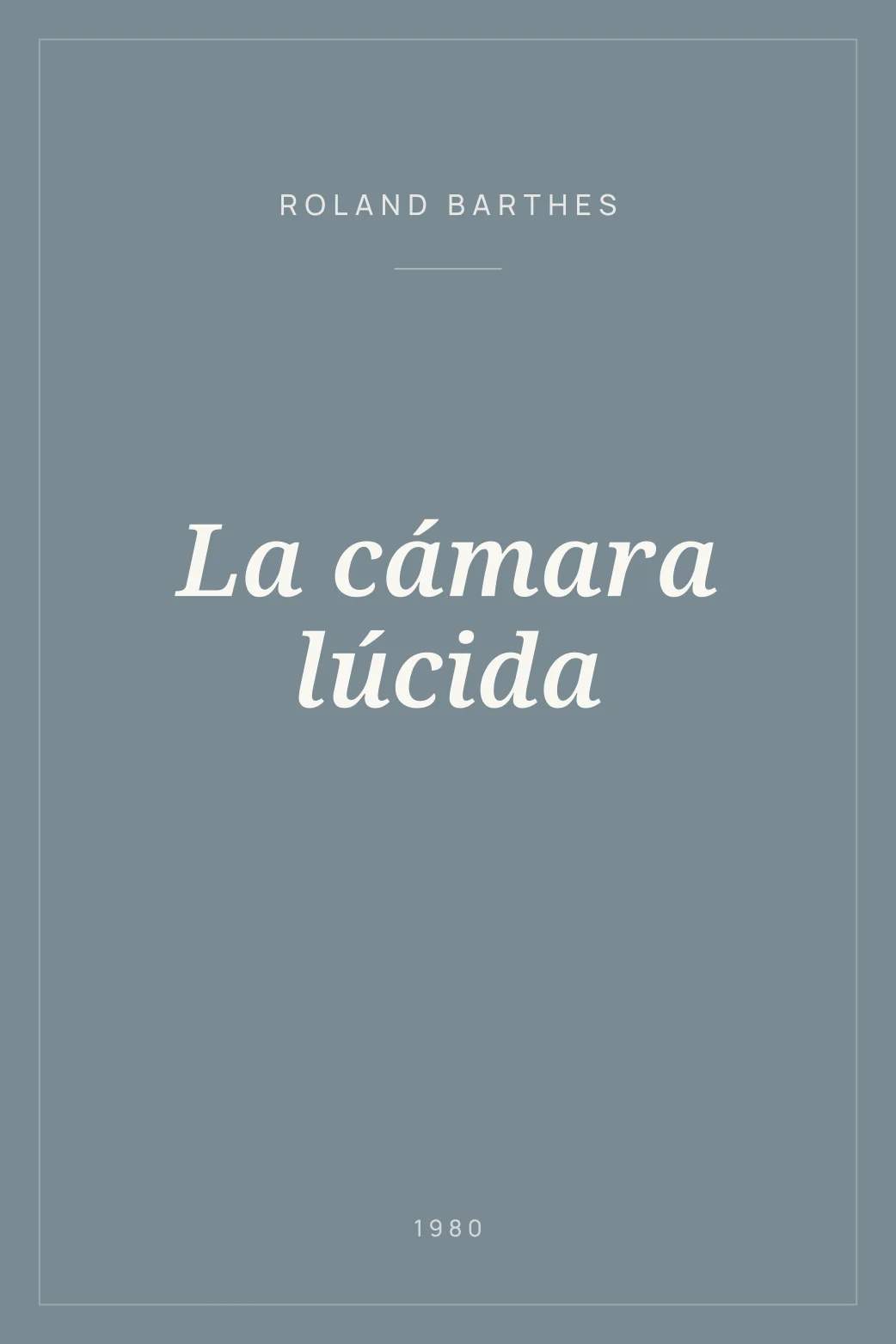 Portada de La cámara lúcida