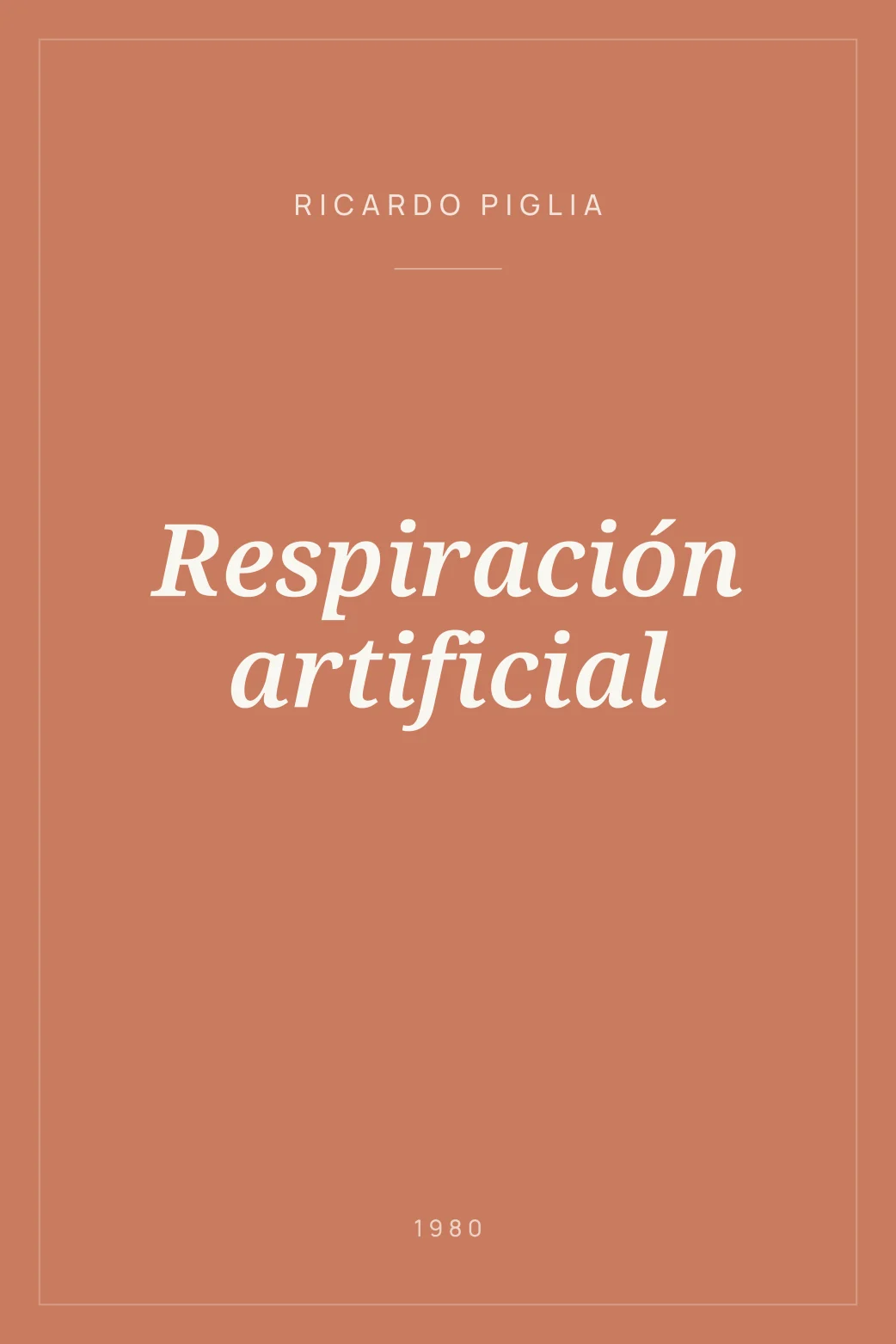 Portada de Respiración artificial