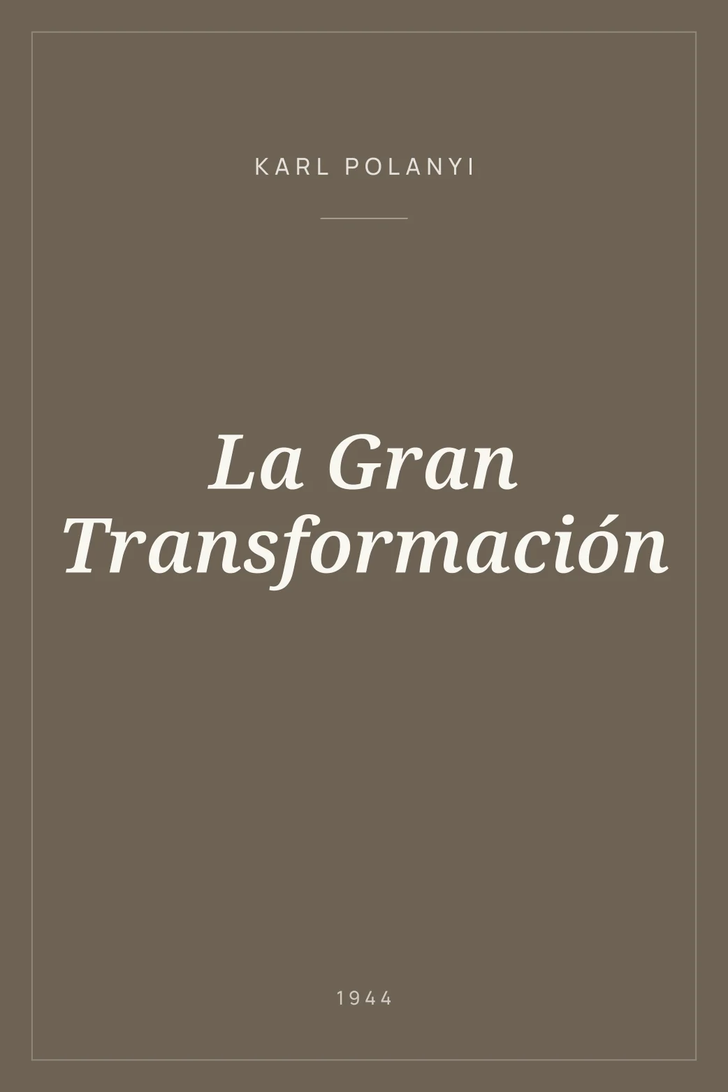 Portada de La Gran Transformación