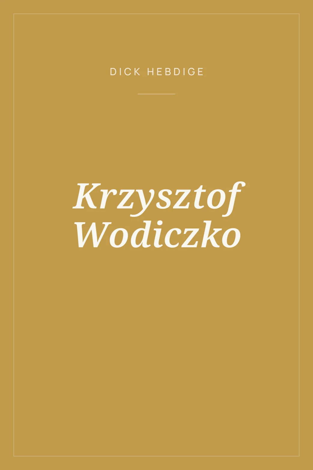 Portada de Krzysztof Wodiczko