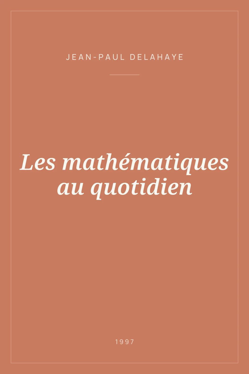 Portada de Les mathématiques au quotidien