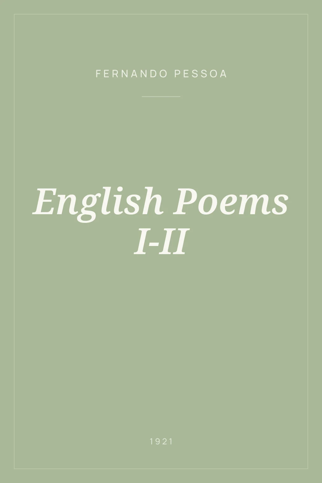 Portada de English Poems I-II