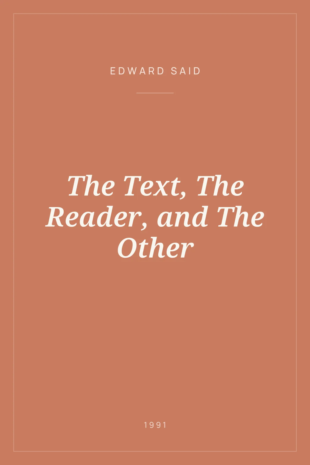Portada de The Text, The Reader, and The Other