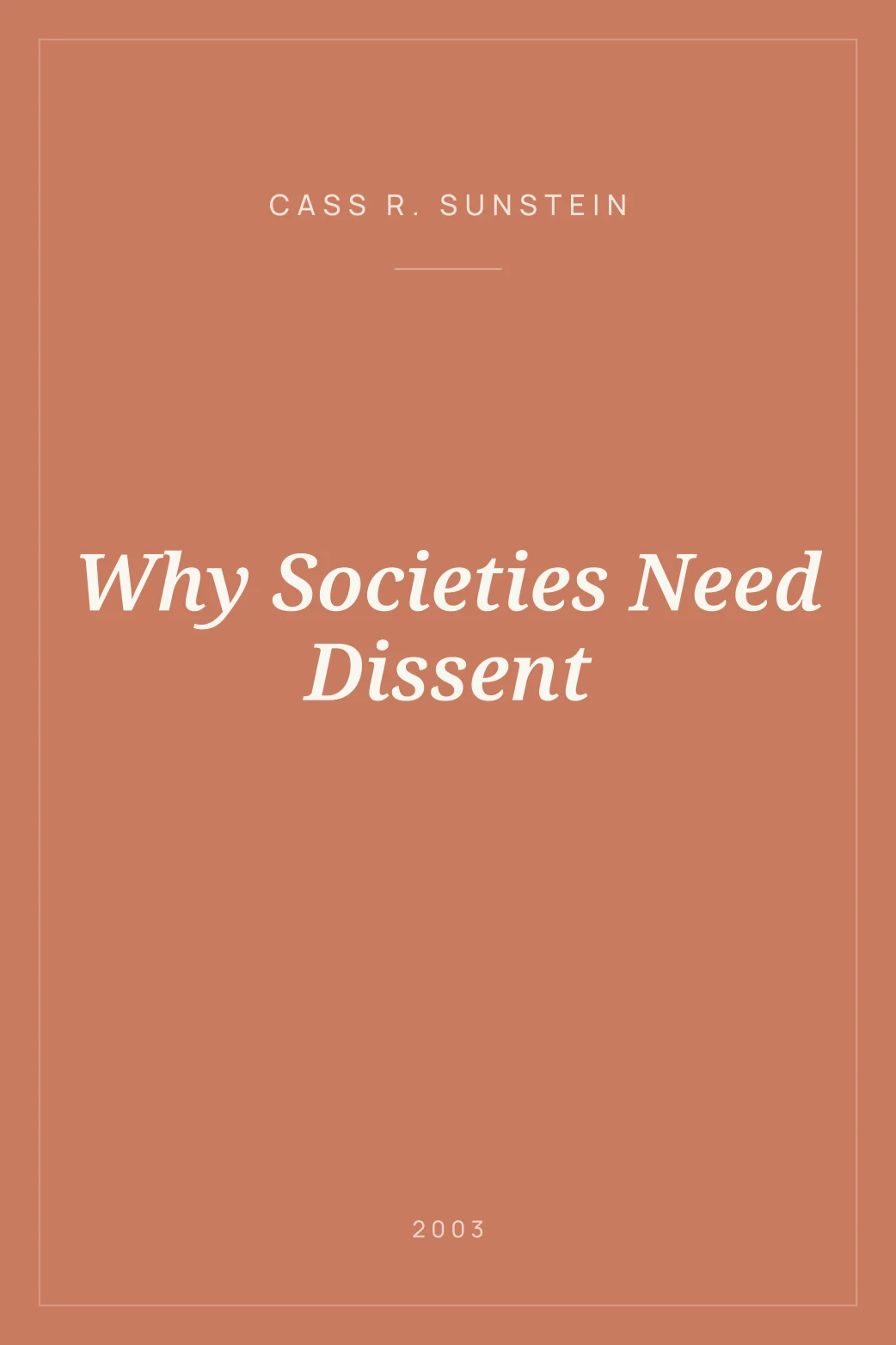 Portada de Why Societies Need Dissent