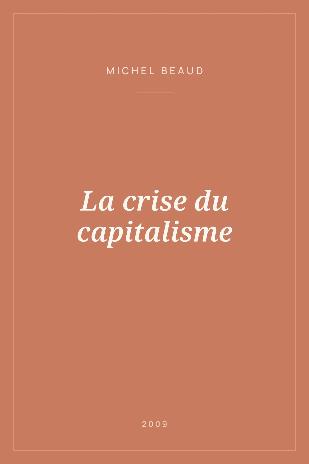 Portada de La crise du capitalisme