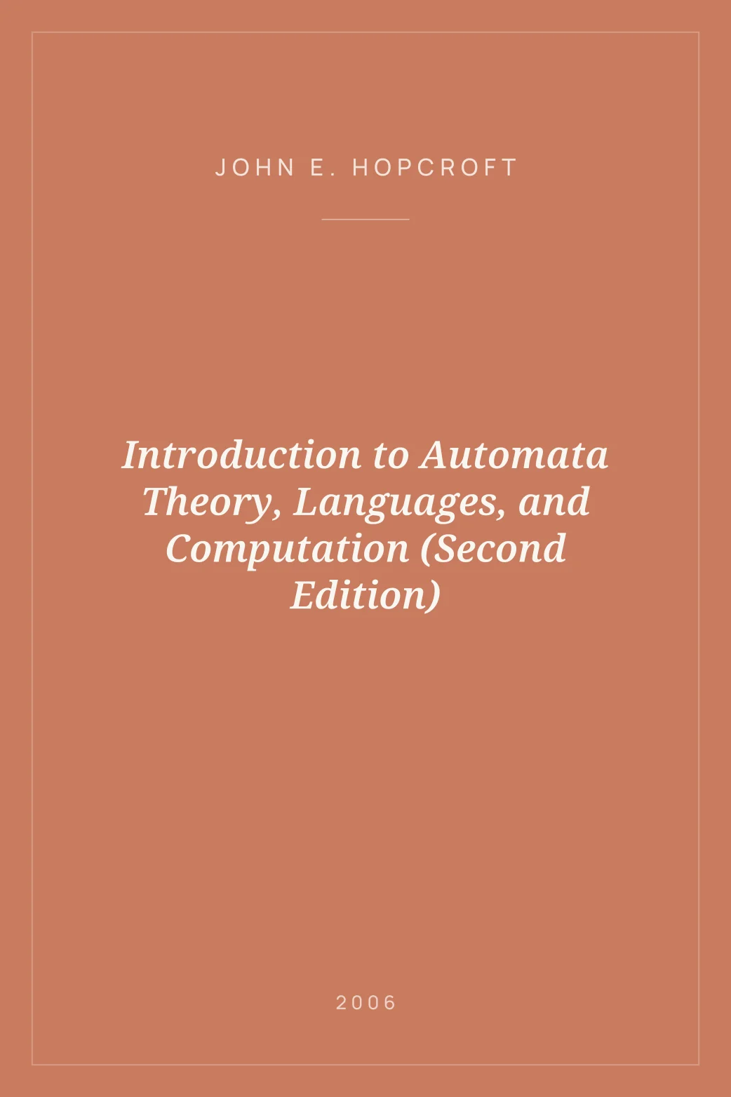 Portada de Introduction to Automata Theory, Languages, and Computation (Second Edition)
