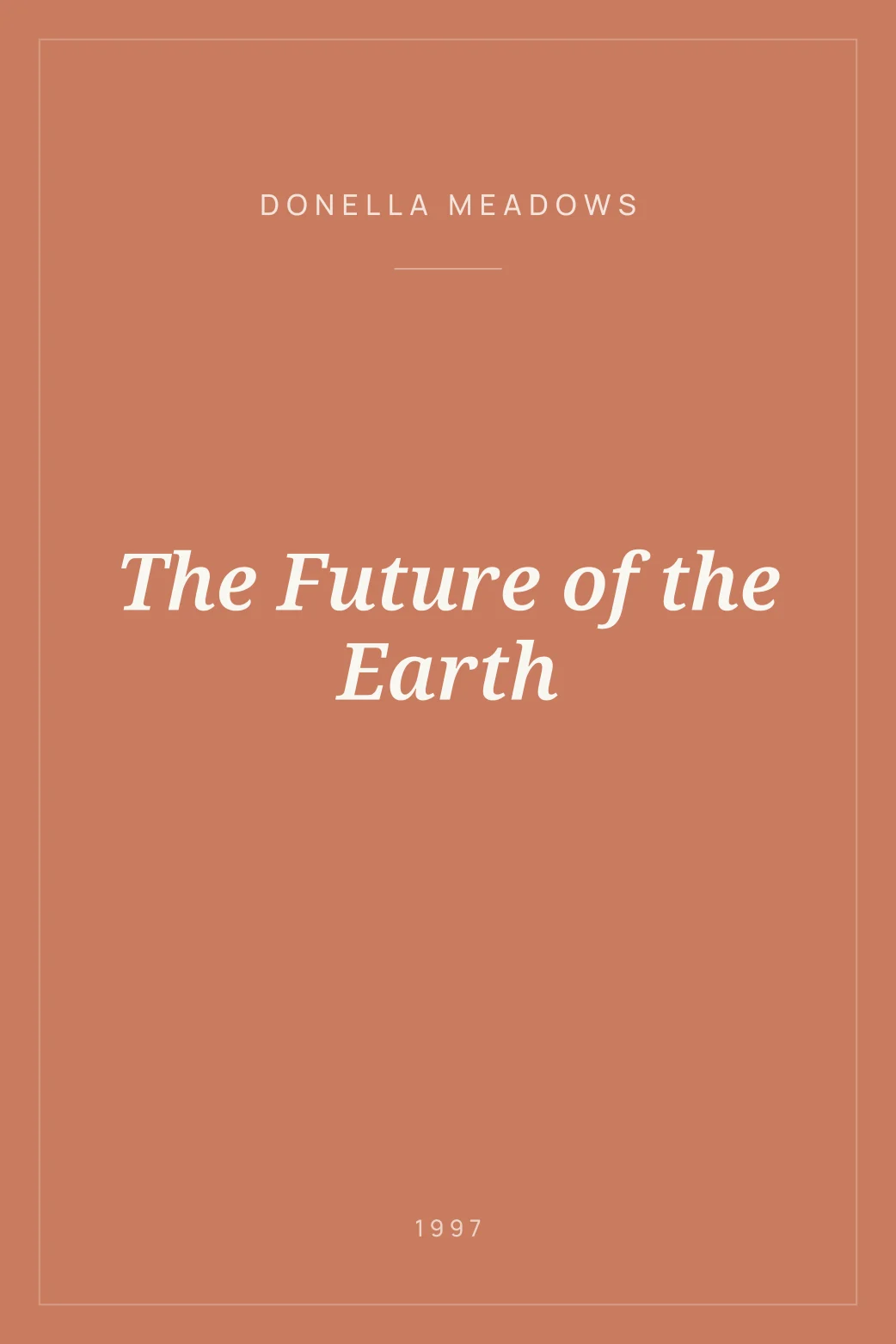 Portada de The Future of the Earth