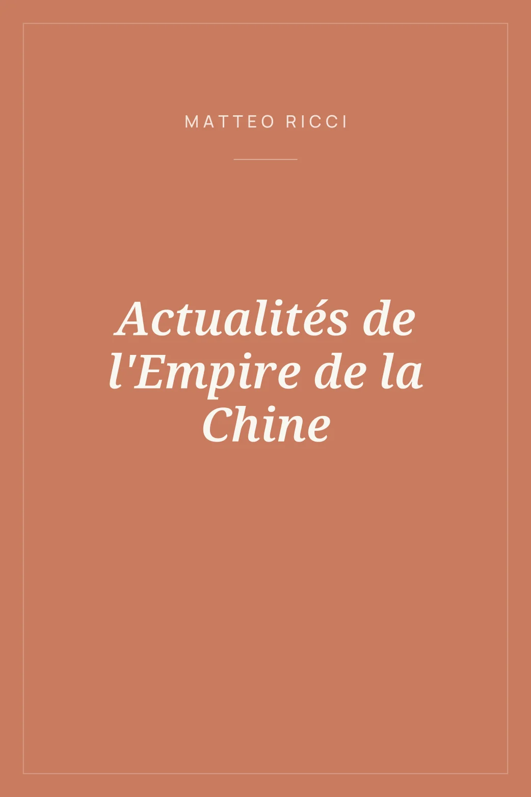 Portada de Actualités de l'Empire de la Chine