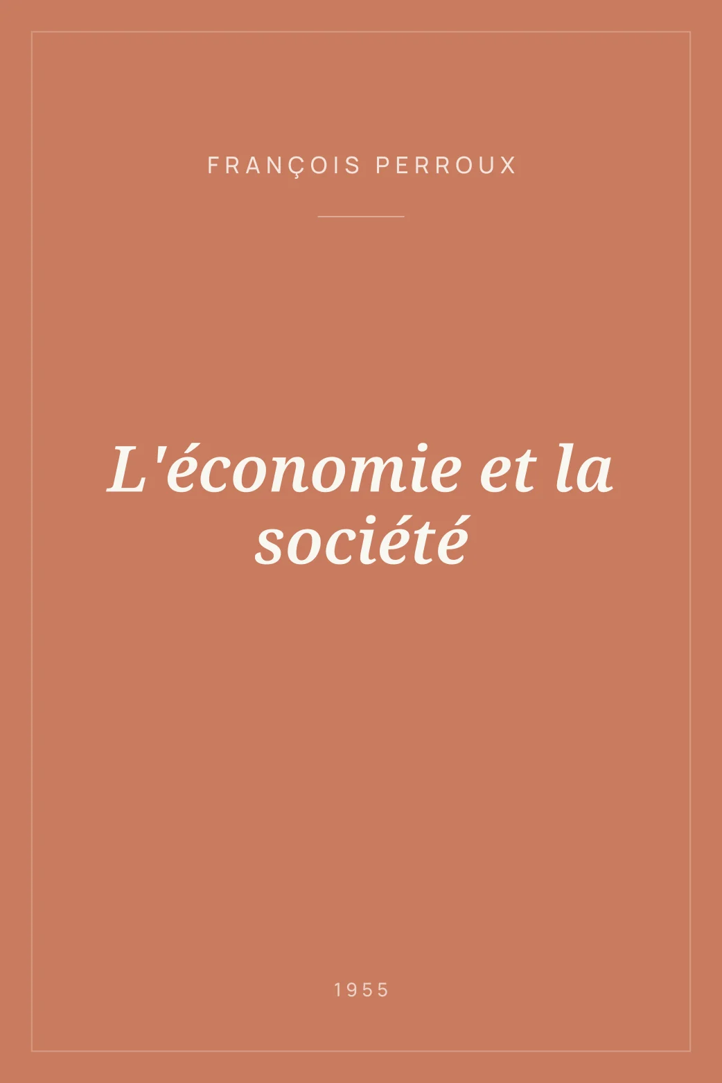 Portada de L'économie et la société
