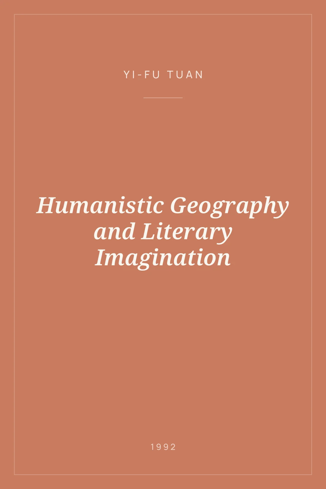 Portada de Humanistic Geography and Literary Imagination