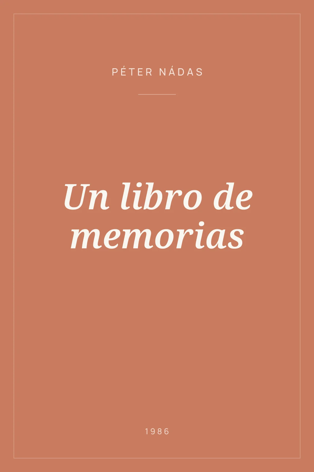 Portada de Un libro de memorias