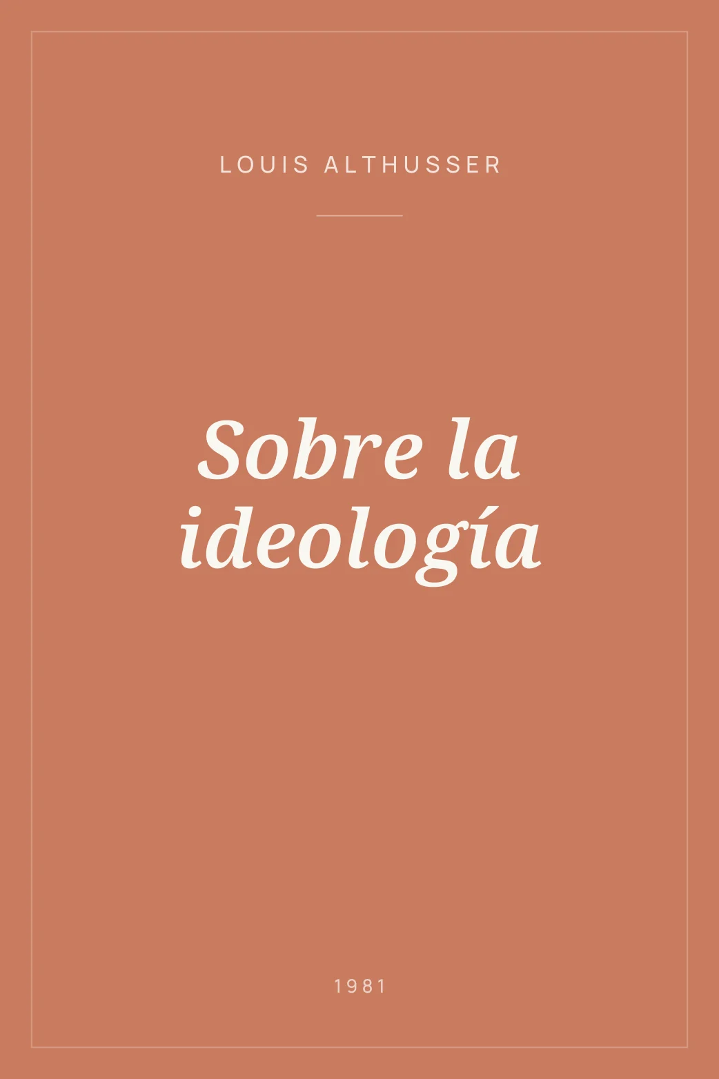 Portada de Sobre la ideología
