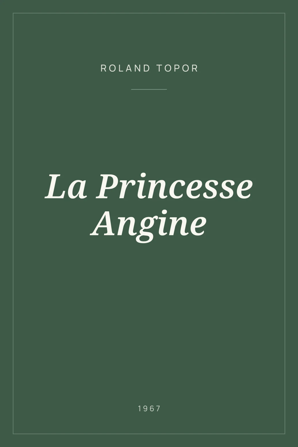 Portada de La Princesse Angine