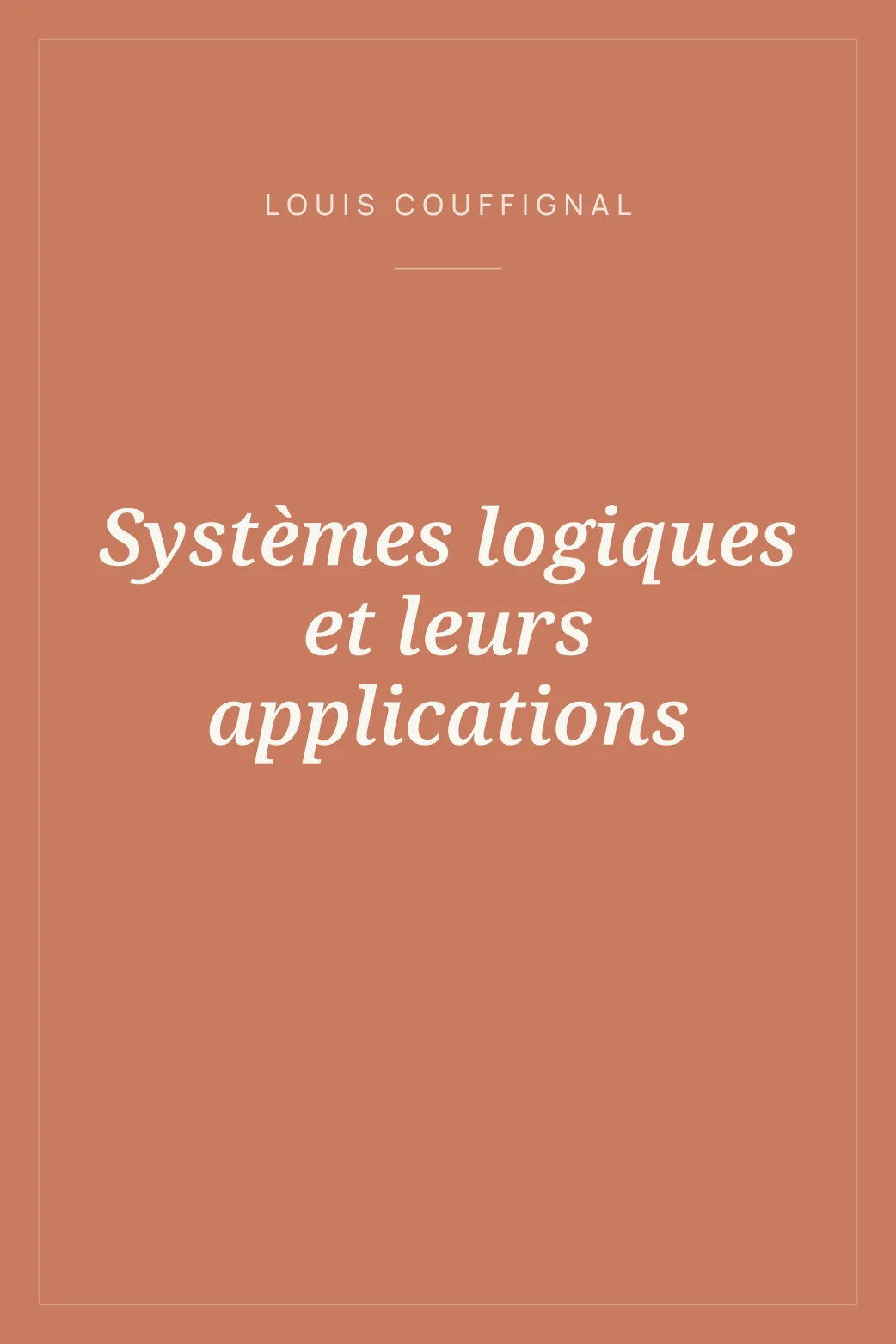 Portada de Systèmes logiques et leurs applications