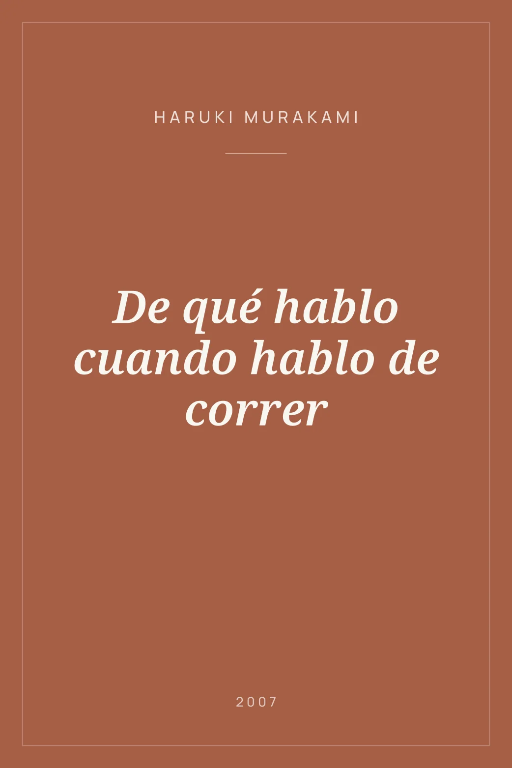 Portada de De qué hablo cuando hablo de correr