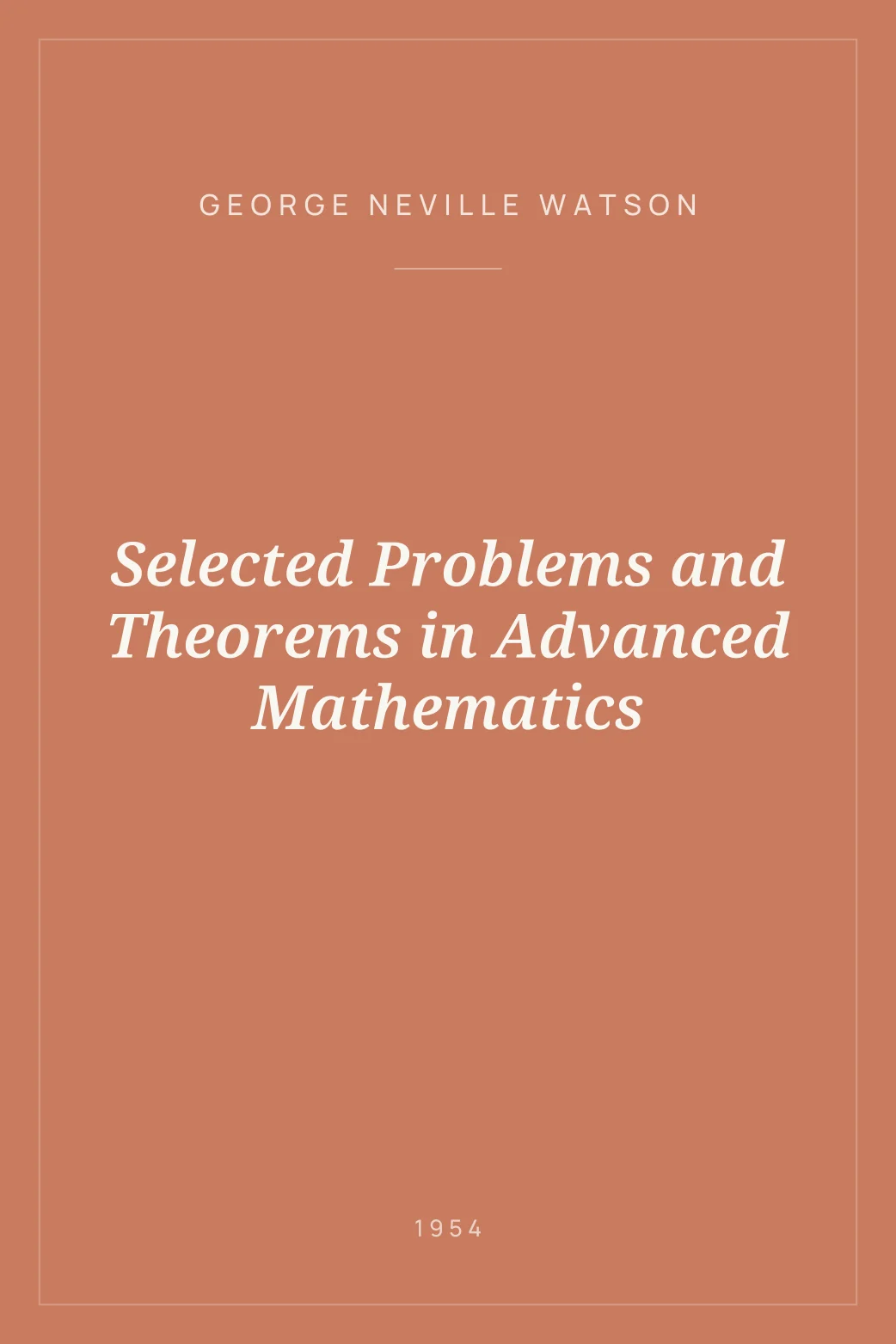 Portada de Selected Problems and Theorems in Advanced Mathematics