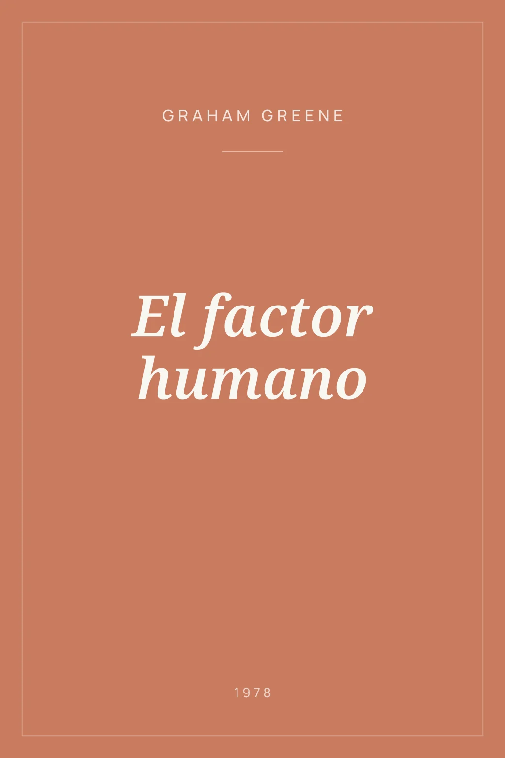 Portada de El factor humano