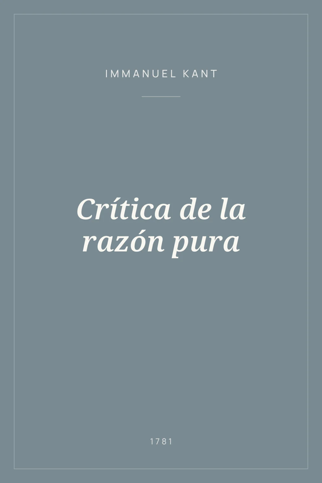 Portada de Crítica de la razón pura