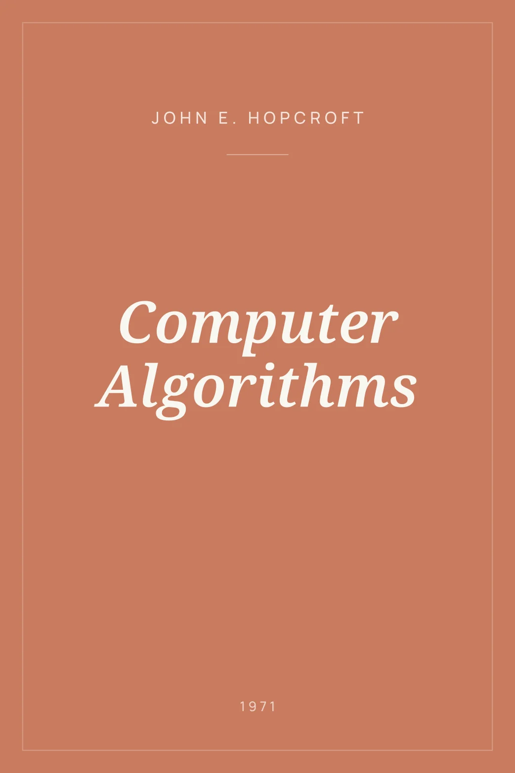 Portada de Computer Algorithms