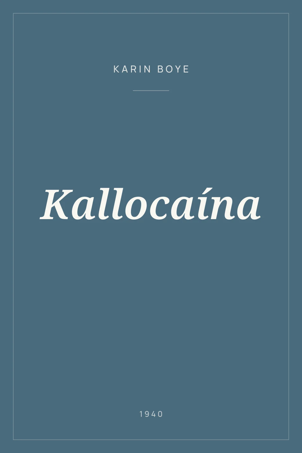 Portada de Kallocaína