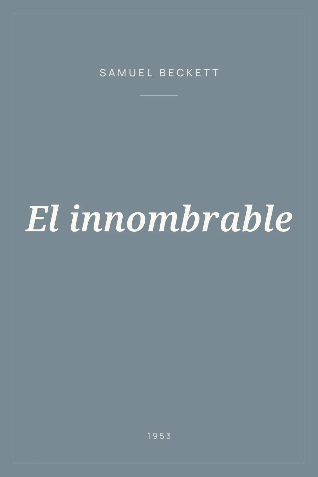 Portada de El innombrable