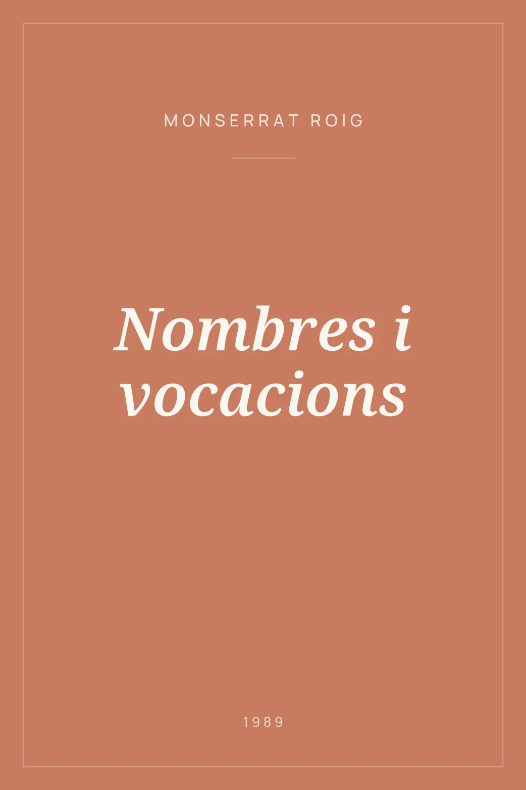 Portada de Nombres i vocacions