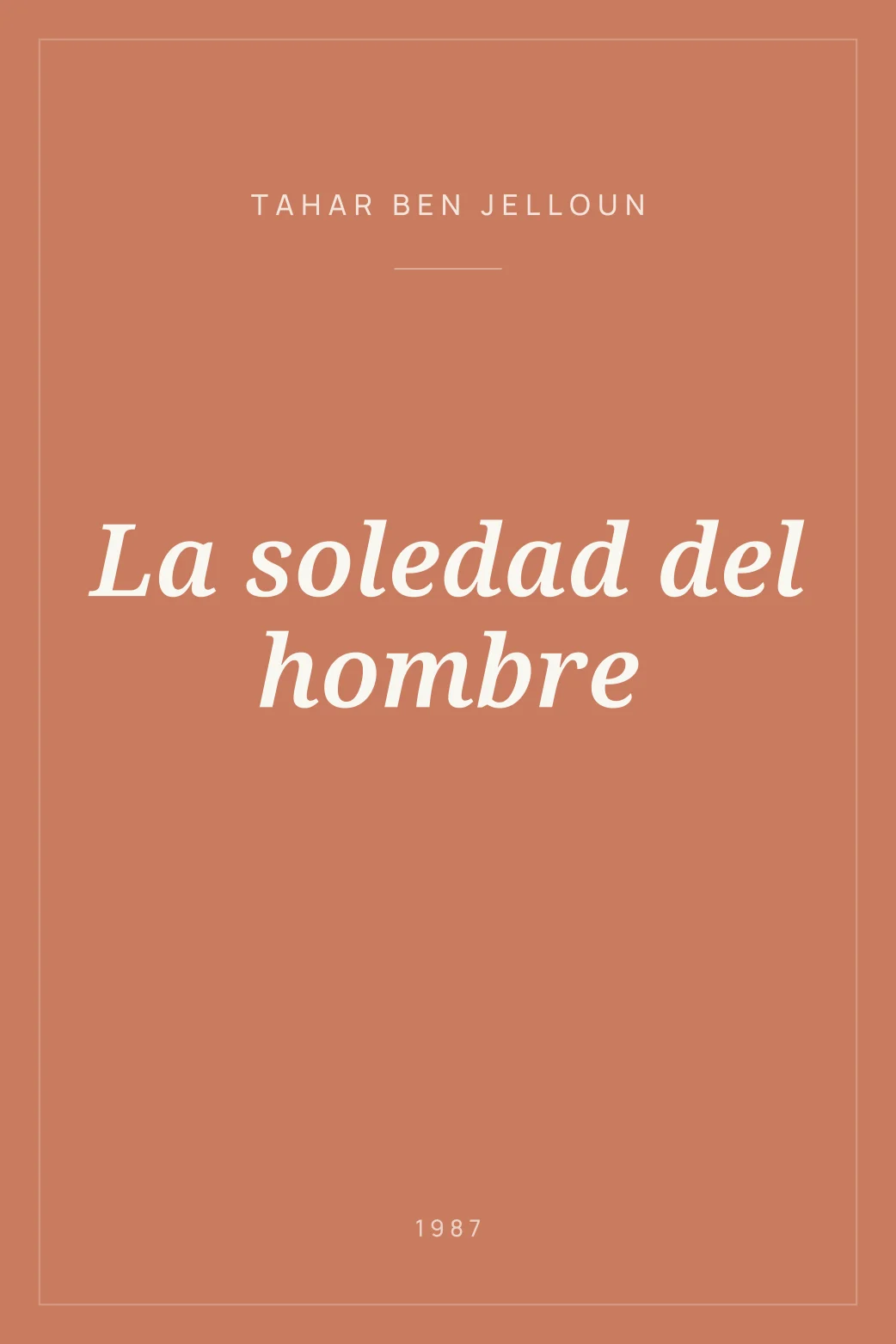 Portada de La soledad del hombre