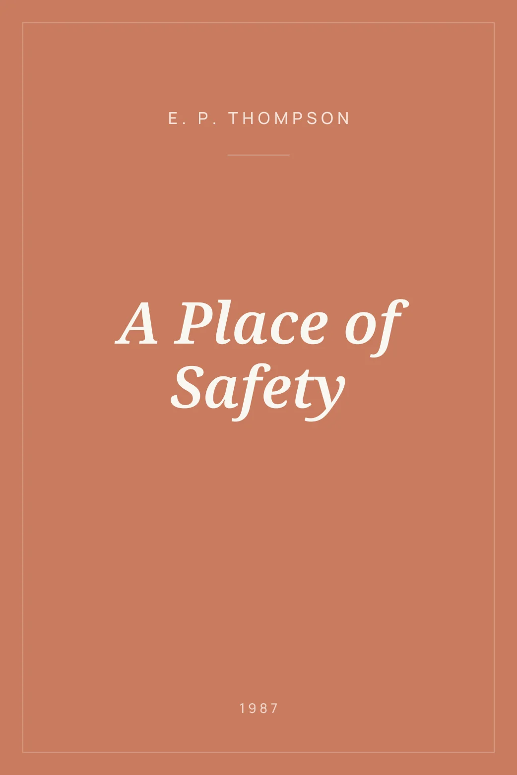 Portada de A Place of Safety