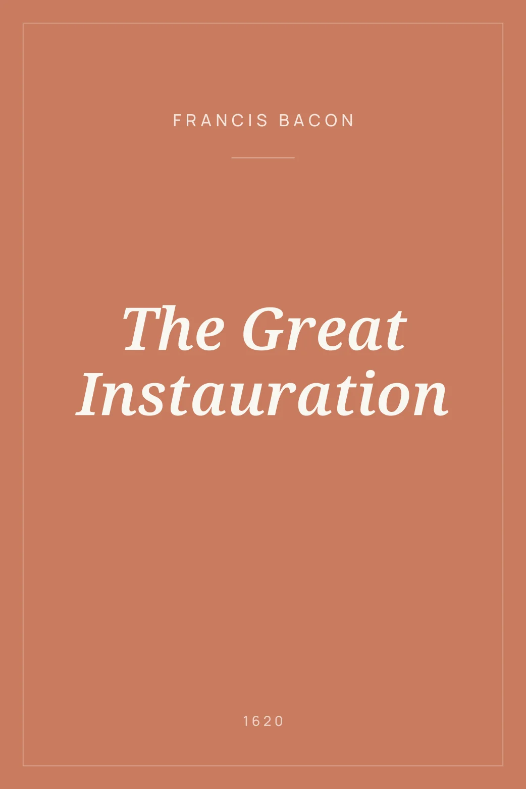 Portada de The Great Instauration