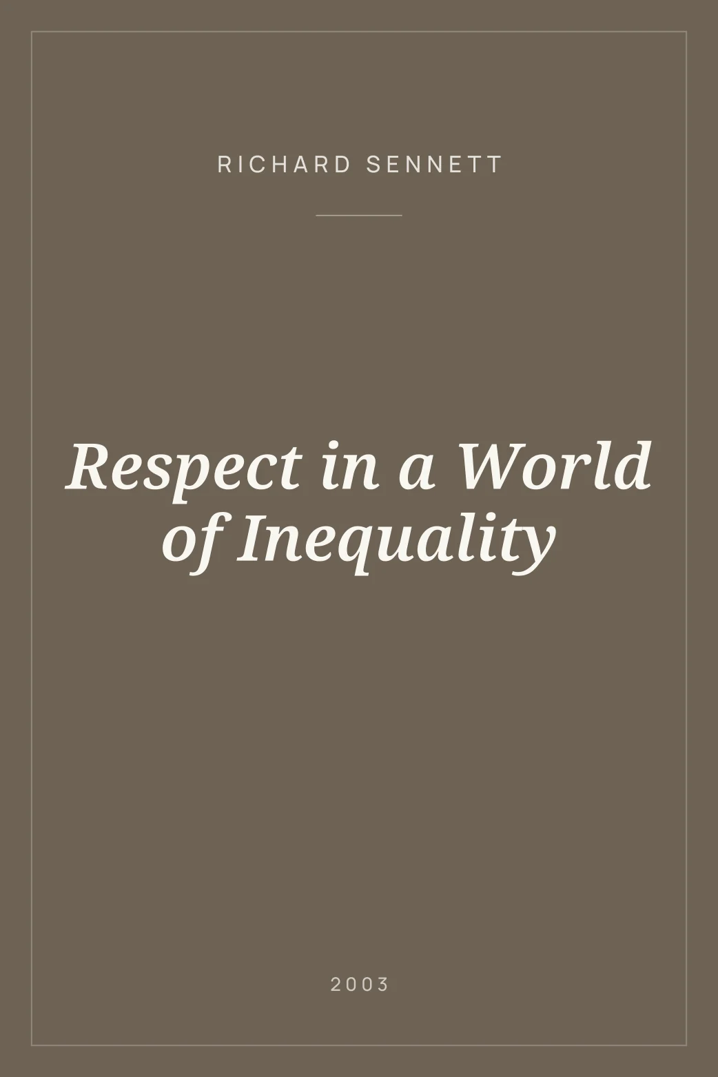 Portada de Respect in a World of Inequality