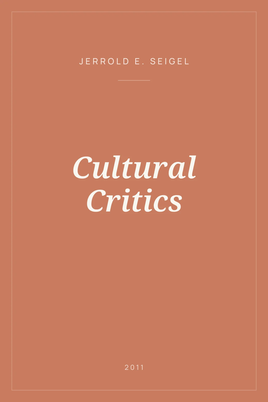 Portada de Cultural Critics