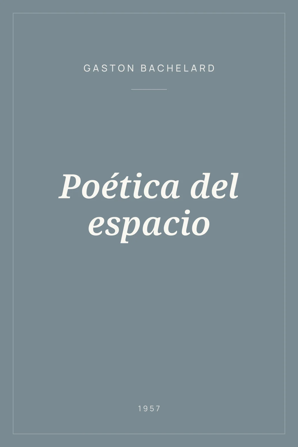 Portada de Poética del espacio