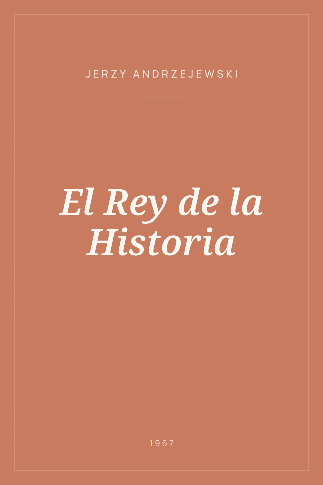Portada de El Rey de la Historia