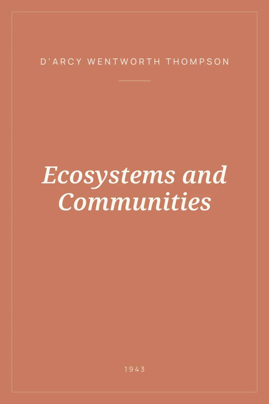 Portada de Ecosystems and Communities