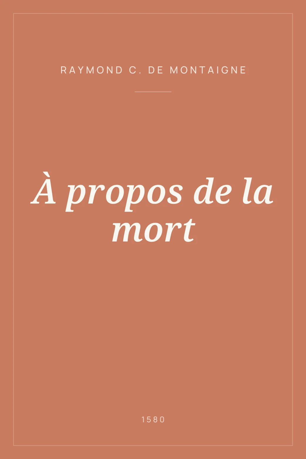 Portada de À propos de la mort
